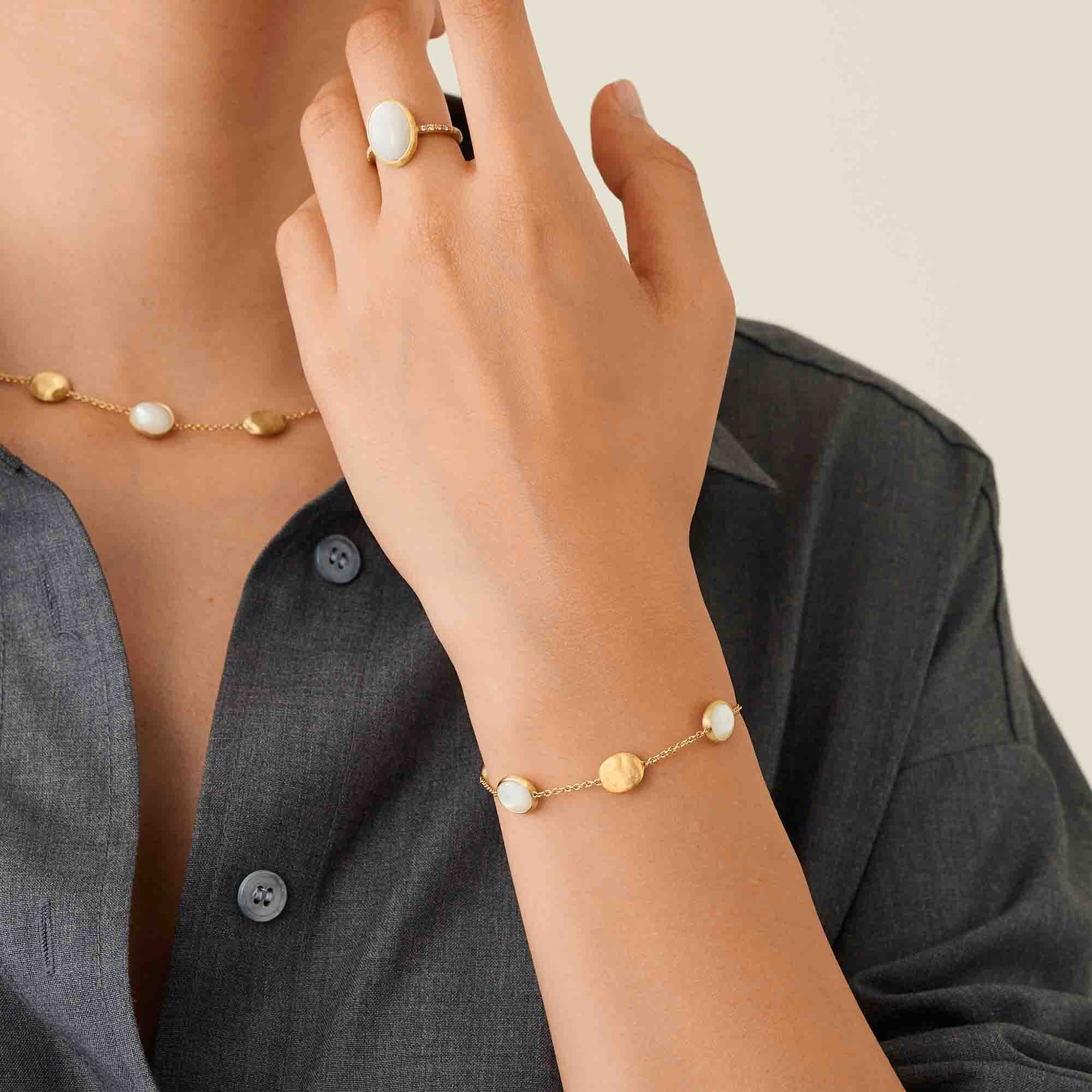 Marco Bicego Siviglia 18k Yellow Gold and Mother of Pearl Bracelet